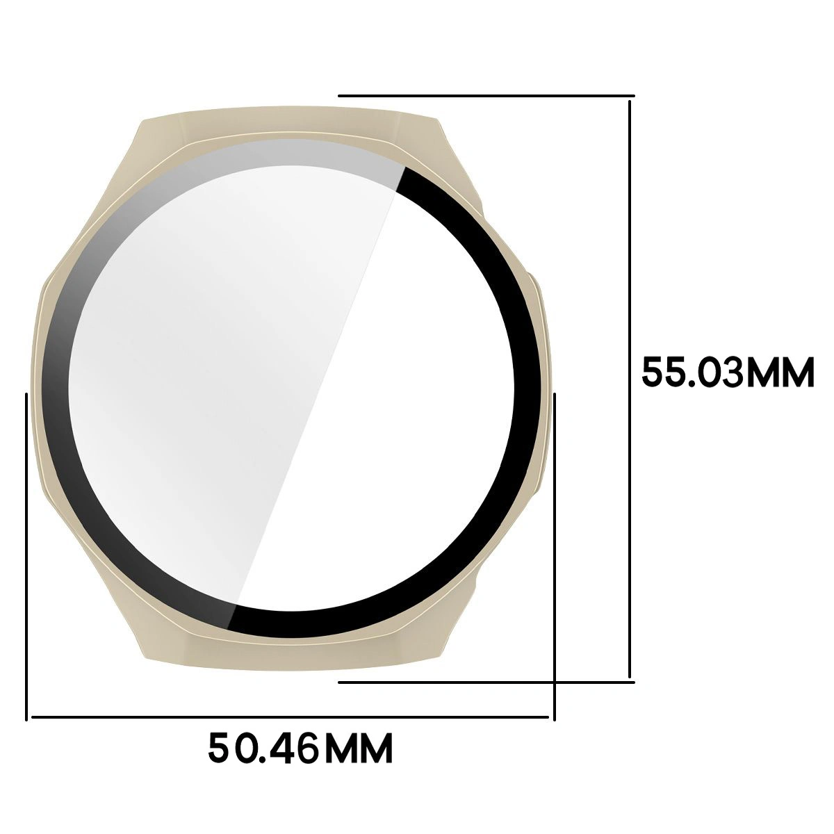 Wymiary etui Bizon Case Watch Adamo do Huawei Watch GT6 Pro 46 mm